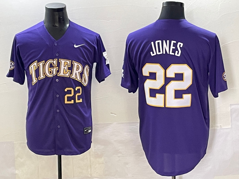 Men 2025 LSU Tigers #22 Jones blue Joint Name Nike NCAA 2025  Jersey style 3